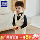 羅蒙男童禮服套裝兒童馬甲周歲禮服男寶寶生日花童小西服韓版演出 馬甲套裝：馬甲+襯衫+褲子+領(lǐng)結 90