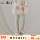 Milkbarn兒童打底褲寶寶長(cháng)褲女童春夏褲子女寶寶休閑褲子 花灰色（長(cháng)款） 100 cm