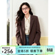 LAGOGO正肩氣質(zhì)西裝女拉谷谷春秋新款高級感休閑通勤西服外套 咖啡色(U1) L