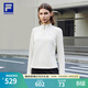 FILA 斐樂(lè )官方女子針織長(cháng)袖衫2025冬季新款健身運動(dòng)加絨半拉鏈長(cháng)T 淺粉灰-GY L 170/88A/L