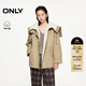 ONLY2025秋季新款百搭羊羔毛拼接翻領(lǐng)寬松派克棉服女|125422009 E11芫荽沙色 XS