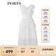 PORTS寶姿春夏新品女裝V-領(lǐng)無(wú)袖中長(cháng)連衣裙SM8D059MLN001 奶白色 S (4)