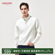 HECHTER【空氣層】男士莫代爾立領(lǐng)衛衣舒適通勤拉鏈長(cháng)袖上衣春秋 白色【熱賣(mài)色】 M