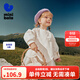 迷你巴拉女童兒童網(wǎng)紗公主連衣裙春新款寬松A擺柔軟拼接裙子新款 奶白10504 90