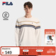 FILA 斐樂(lè )官方男裝針織長(cháng)袖衫2026春新款時(shí)尚條紋休閑舒適純棉長(cháng)T 云菇白-WT M 170/92A/M