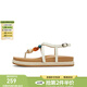 天美意一字帶涼鞋夾趾人字拖平底涼拖時(shí)尚女鞋新款KI015BL5 米白 37