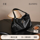 半坡飾族（bampo）女包包新款福瑞方方包頭層牛皮大容量輕奢單肩斜挎包38禮物 墨碳黑【葫蘆專(zhuān)屬五金】