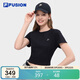 FILA FUSION斐樂(lè )潮牌女子針織短袖衫2026夏季純色簡(jiǎn)約緊身T恤
