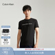 Calvin KleinJeans夏季男女情侶中性休閑年輕多色ck印花修身打底短袖T恤上衣 BEH-太空黑 L （推薦145-160斤）
