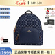 蔻馳（COACH）背包 CHarlie30 男女款經(jīng)典老花時(shí)尚百搭書(shū)包雙肩包節日送禮 丹寧藍色拼天然色CZ778-IMXIA