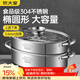 炊大皇雙層蒸魚(yú)鍋家用神器304不銹鋼蒸鍋大容量清蒸鍋蒸籠橢圓魚(yú)鍋