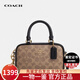 蔻馳（COACH）女包波士頓包單肩包斜挎包保齡球包 送女友禮物【送禮】 卡其棕拼黑 CW197 IMQRX