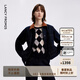 朗姿【精英衣櫥】翻領(lǐng)撞色巴恩風(fēng)復古短外套干練上衣女26年春季新款 月夜深藍色 L