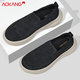奧康（Aokang）男鞋2026新款一腳蹬健步鞋男款網(wǎng)面透氣爸爸鞋寬腳軟底舒適老人鞋 幻影黑 標準運動(dòng)鞋尺碼 41