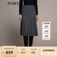PORTS 寶姿秋冬新品女裝中長(cháng)百褶裙半裙LM9S056NFQ067 黑色格子 M (6)