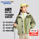 Skechers斯凱奇沖鋒衣男女童裝新款三合一防水搖粒絨休閑外套套裝P424K080 淺卡其/023X 160