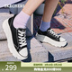 斯凱奇（Skechers）女鞋春季潮流百搭透氣時(shí)尚板鞋帆布鞋177435 黑色/BLK 36.5