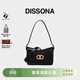 DISSONA迪桑娜女包DD流金腋下包手提單肩包真皮斜挎包時(shí)尚【禮物】 黑色