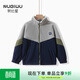 努比屋兒童搖粒絨立領(lǐng)外套春季男童春裝上衣洋氣衛衣中大童抓絨拼接開(kāi)衫