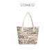 高美高（comico）字母老花托特女包時(shí)尚新款原創(chuàng  )設計腋下單肩手提包 白色