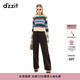 DZZIT地素長(cháng)袖針織衫春秋復古彩色條紋開(kāi)衫上衣女3J3E51529 彩色(開(kāi)衫) M