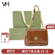 VANESSA HOGAN VH女包太陽(yáng)神系列復古郵差小包牛皮通勤斜挎包包送女友生日禮物 復古棕(油蠟皮質(zhì)款 贈禮袋) 小包