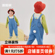 嘟嘟家兒童背帶褲春季新品男童牛仔長(cháng)褲時(shí)髦寶寶褲子休閑褲兒童衣服春裝 牛仔藍 120