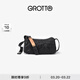 GROTTO個(gè)樂(lè )黑石包小號迷你號植鞣綿羊皮單肩斜挎軟包禮物 黑石S水波紋黑標