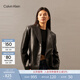 Calvin KleinJeans春秋女士美式潮流休閑ck機車(chē)風(fēng)大口袋西裝翻領(lǐng)寬松外套 BEH-太空黑 S