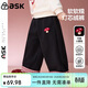 ASK JUNIOR兒童褲子26春小童直筒褲撞色格紋女童運動(dòng)休閑長(cháng)褲 黑色 110