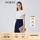 PORTS寶姿女裝春夏新品時(shí)尚Two-in-one疊片裝飾連衣裙LM8D198KWB008 丈青 M (6)