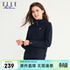 ELLE ACTIVE高級感半拉鏈立領(lǐng)衛衣女春季百搭彈力運動(dòng)舒適套頭衫經(jīng)典針織衛衣 藏青色 L