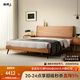 聯(lián)邦（LANDBOND）家具 北美櫻桃木純實(shí)木床原木風(fēng)主臥1.5米1.8米帶軟包雙人床 月兔床 | 實(shí)木腳款 1.5*2米