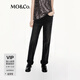 MO&Co.牛仔褲2025秋新品洗舊發(fā)灰粗獷黑牛棉質(zhì)小直筒中腰MBE3JEN011 牛仔黑色 M 27