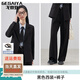戈賽亞（gesaiya）灰色西裝套裝女感2026新款大學(xué)生面試正裝通勤休閑西服外套秋 黑色西裝+褲子 L