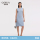 歌莉婭小香風(fēng)連衣裙女通勤穿搭包臀背心裙1E7C4G730 04U淺灰藍 S