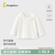 童泰（TONGTAI）女寶寶打底衫春秋季兒童衣服女童外出花邊領(lǐng)提花上衣長(cháng)袖T恤 白色 80