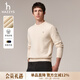 哈吉斯（HAZZYS）男裝 秋冬款羊毛衫男簡(jiǎn)約素凈圓領(lǐng)針織男毛衣ABYZD0CCX57 米黃色OW L （175/96A 48）