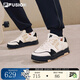斐樂(lè )（FILA）FUSION情侶板鞋BANK DX男女鞋場(chǎng)下滑板鞋時(shí)尚休閑板鞋斐樂(lè )鞋 古白色/黑-AB【女款】 38.5