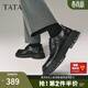 他她（TATA）商務(wù)休閑皮鞋男士增高結婚新郎鞋德比鞋春新TFX01AM6 黑色 44