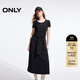 ONLY2025秋季新款潮流撞色拼接U領(lǐng)假兩件長(cháng)裙連衣裙女|125161002 H1Z 黑色 M (165) 84A