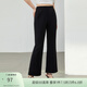 纖莉秀【舒適松緊腰百搭微喇顯瘦褲子】大碼女裝胖mm春裝新款1334 黑短 3XL