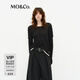 MO&Co.針織衫輕暖綿羊毛假兩件設計感黑色軟糯 摩安珂 黑色 M M/165