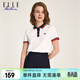 ELLE ACTIVE運動(dòng)休閑短袖polo衫女士夏季舒適透氣網(wǎng)球衫時(shí)尚撞色翻領(lǐng)T恤女 白色(修身版) L