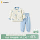 童泰（TONGTAI）寶寶套裝秋冬季純棉夾棉嬰兒衣服兒童內衣睡衣家居服藍色90cm