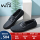 VOLO犀牛男鞋豆豆鞋男士軟皮軟底商務(wù)休閑皮鞋一腳蹬懶人鞋 藍色 39 
