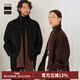 CULTUM【雙面純羊毛 男女同款】秋冬加厚850克重磅短款毛呢子大衣男外套 黑色 L