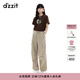 DZZIT【劉浩存同款】地素休閑褲夏季純棉工裝褲子女3J2Q4201N 深卡其色 XS