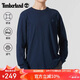 添柏嵐（Timberland）T恤男春夏柔軟舒適休閑透氣耐磨圓領(lǐng)長(cháng)袖上衣A5XVK 深藍寶石 M