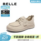 百麗（Belle）舒適牛皮勃肯鞋女款商場(chǎng)款質(zhì)感休閑鞋D5G1DAM5 米色 37 (235mm)